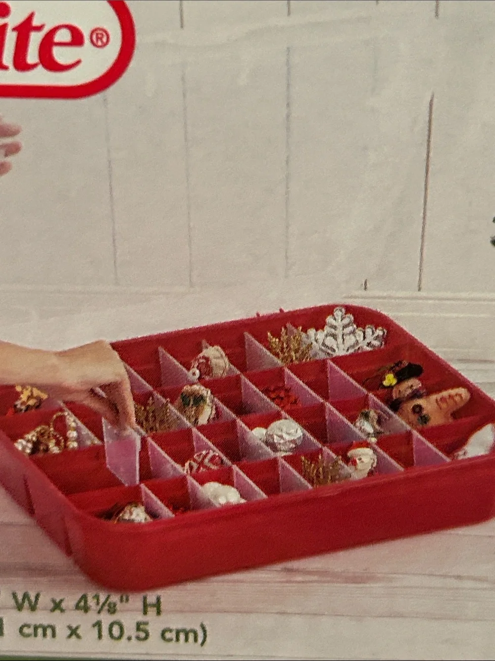 NWT Sterilite Red Holiday Ornament Organizer RARE